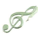 AIM G-Clef  Ornament Silver 5.25"