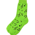 Socks Blk Notes Neon Green  9-11
