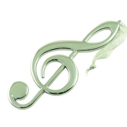 AIM G-Clef  Ornament Silver 5.25"