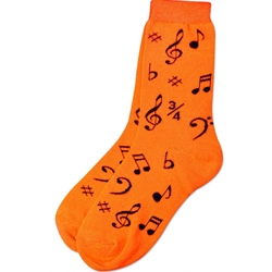 Socks Blk Notes Orange  9-11